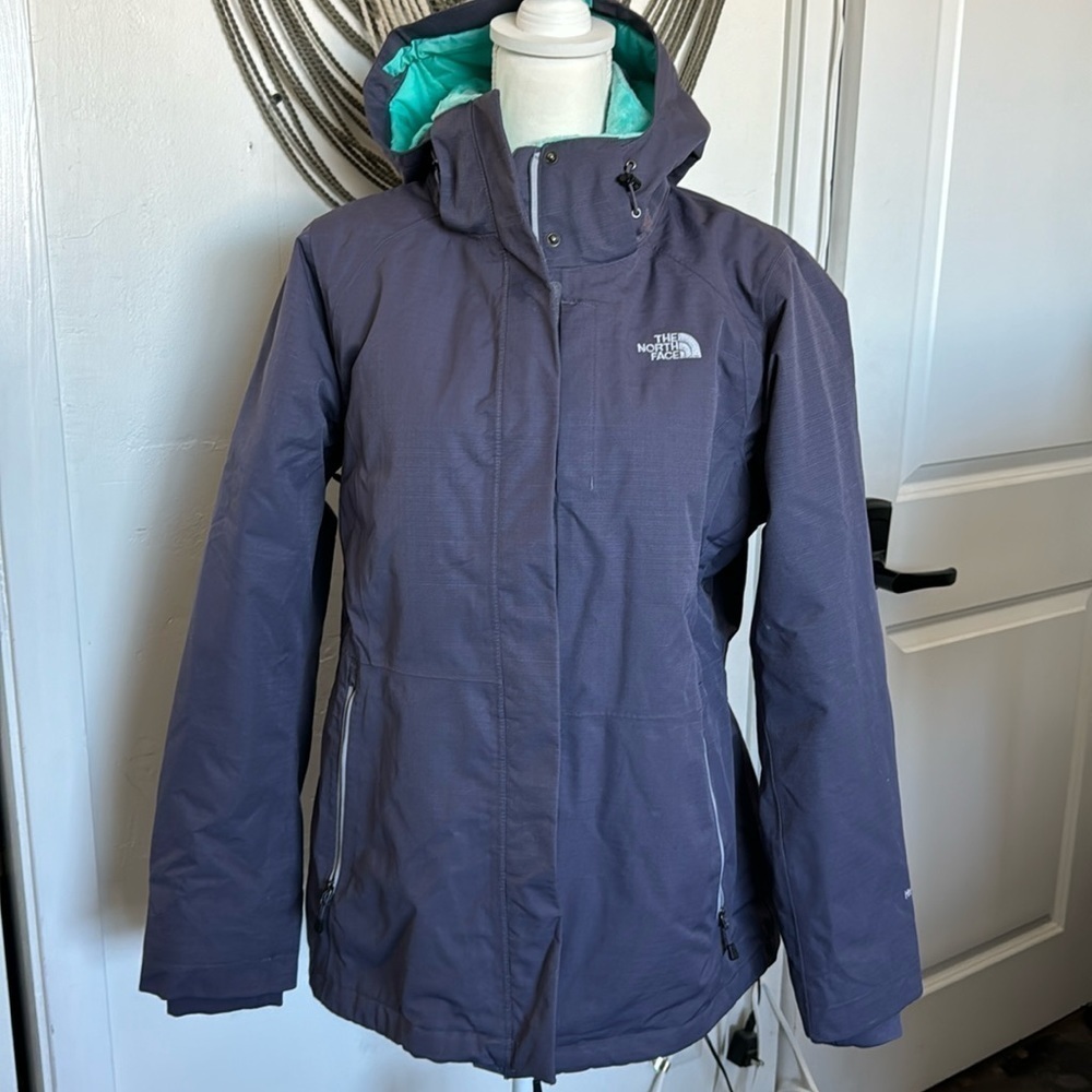 The North Face Women Sz Xl Purple Hyvent Removable Hood Snow Jacket Euc